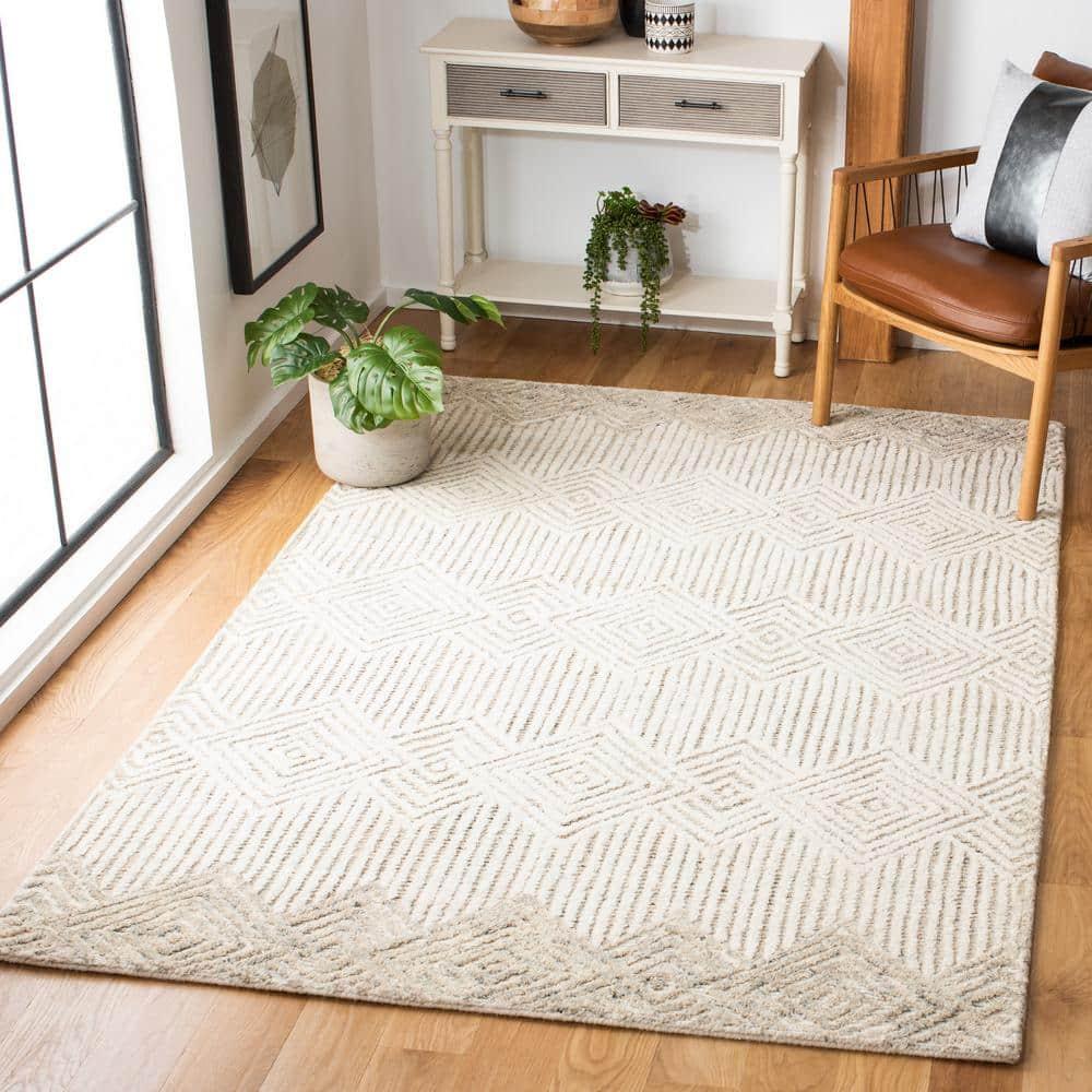 Metro MET401 Hand Tufted Area Rug - Beige/Ivory - 6'x6' - Safavieh.