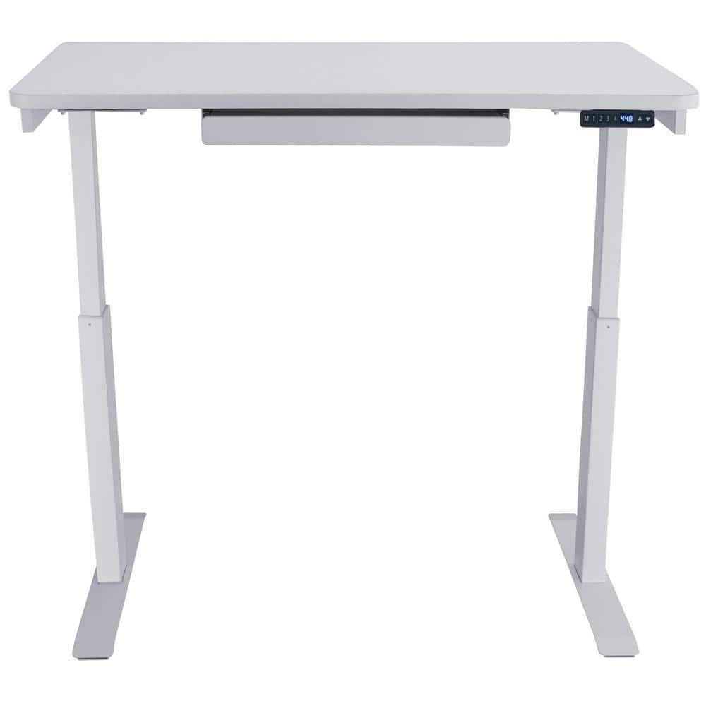 Motionwise White Electric Height Adjustable Standing Desk, 24”x48", Height Adjustable 28"-48" with 4 pre-set height adjustments and USB Charge Port, Multiple Colors