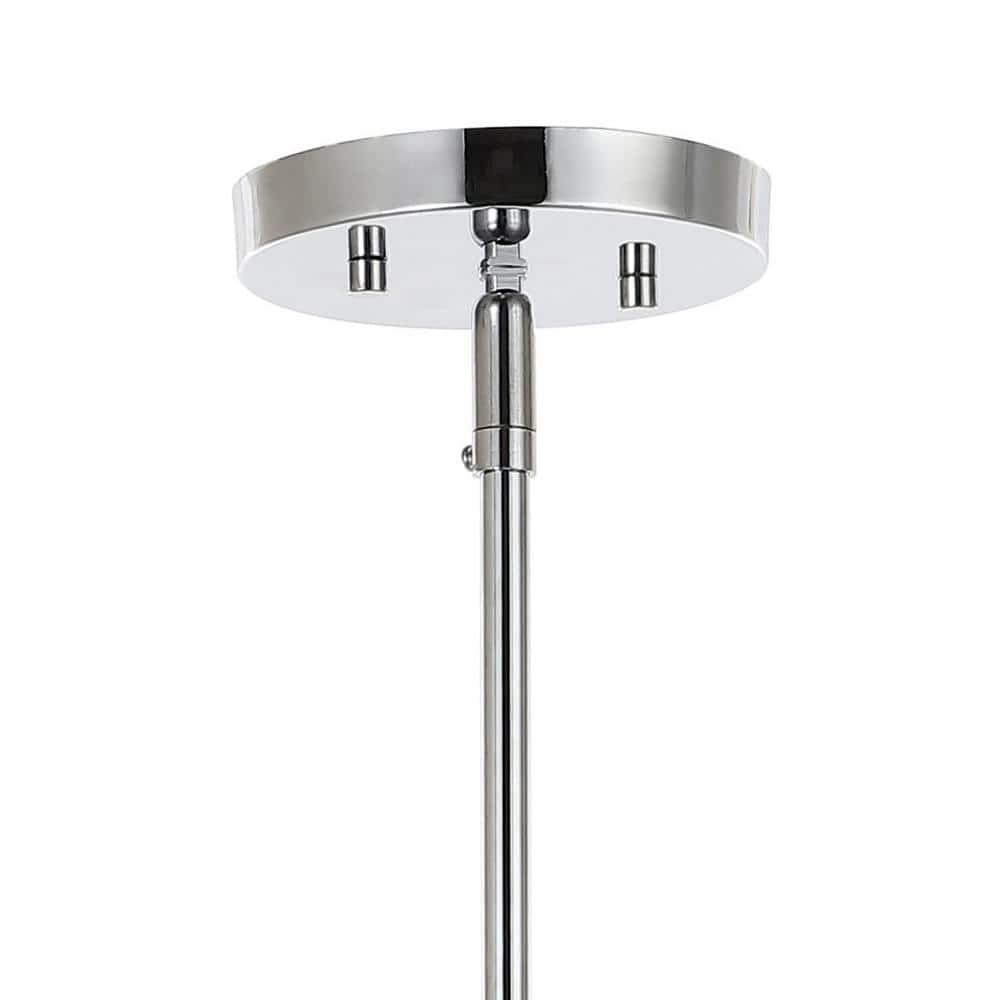 Atlas 36" 6-Light Modern Vintage Iron Arm-Adjustable LED Chandelier, Chrome