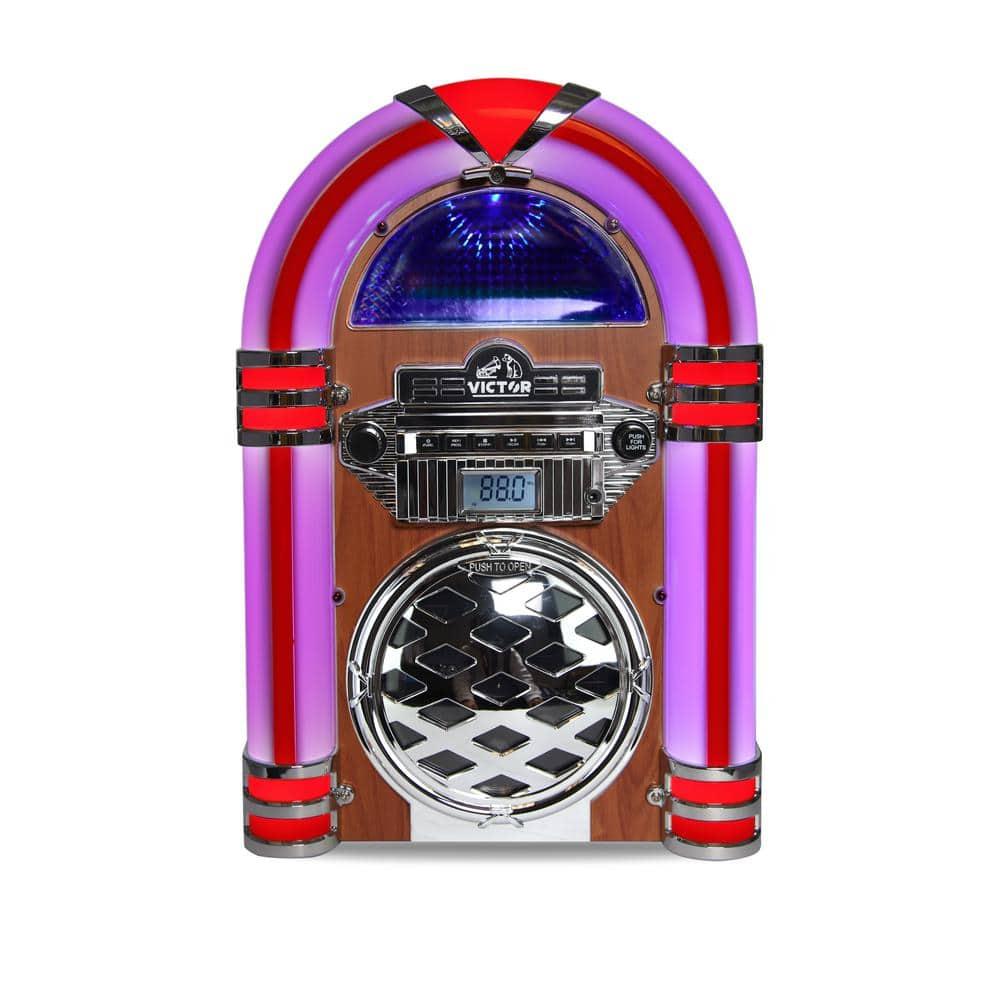 Victor Bluetooth CD Jukebox Speaker with FM Radio & Multicolor LED Lighting