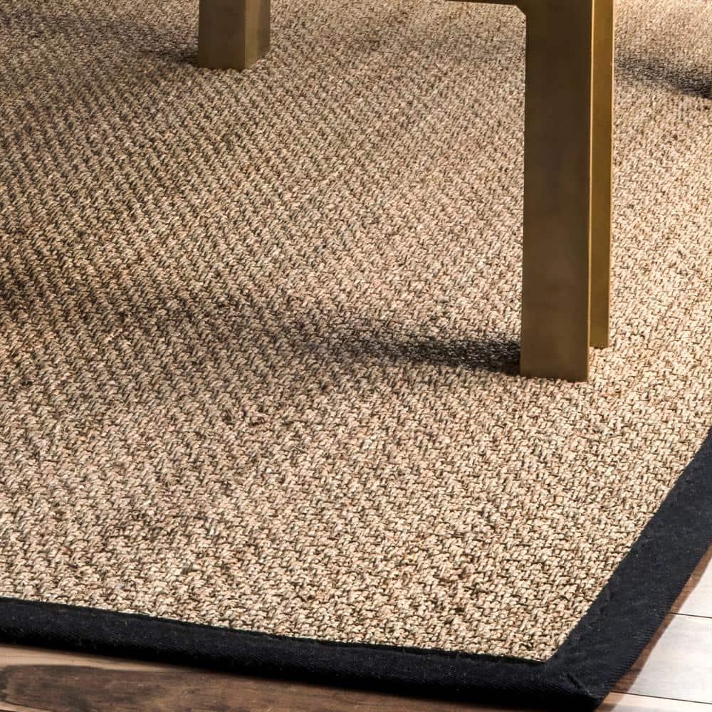nuLOOM Elijah Farmhouse Seagrass Area Rug, 9' x 12', Black