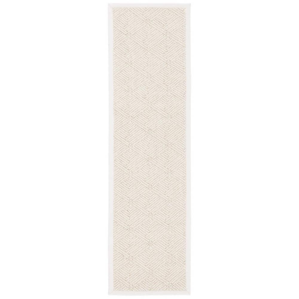 SAFAVIEH Natural Fiber Desi Geometric Diamonds Runner Rug, Ivory, 2'3" x 8'