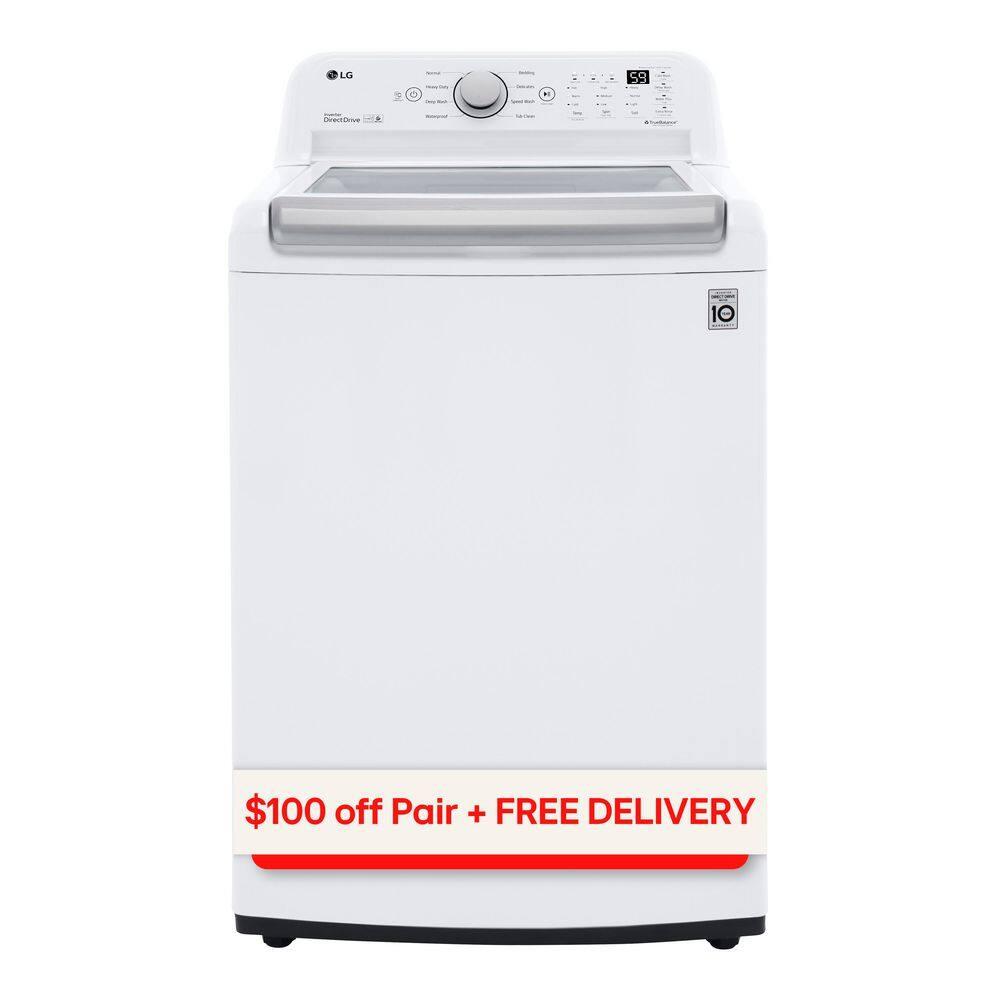 LG WT7150CW 5.0 Cu. Ft. White Mega Capacity Top Load Washer with TurboDrum™ Technology
