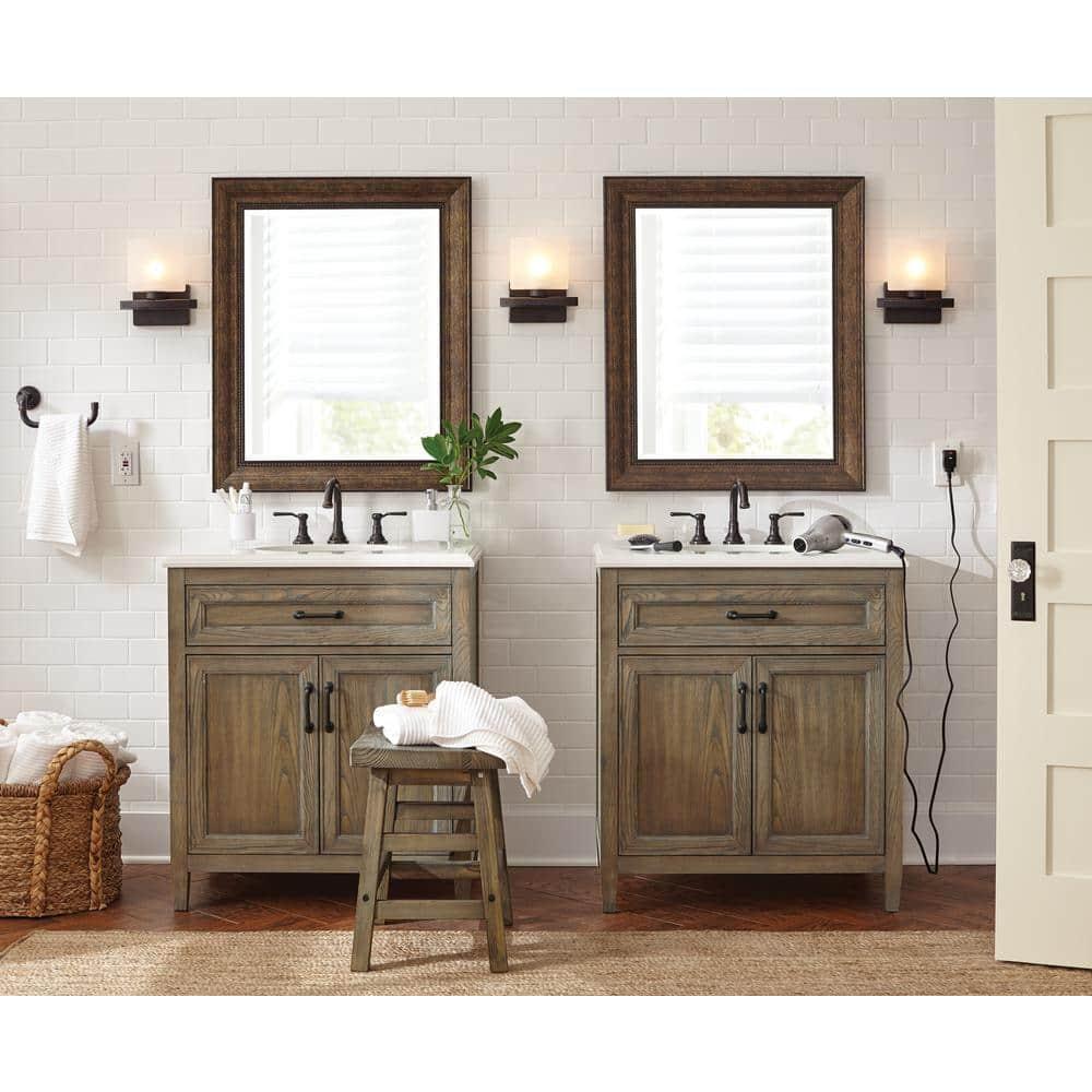 Head West Deep Bronze Beaded Rectangular Framed Beveled Accent Wall Vanity Mirror - 28.5 x 34.5
