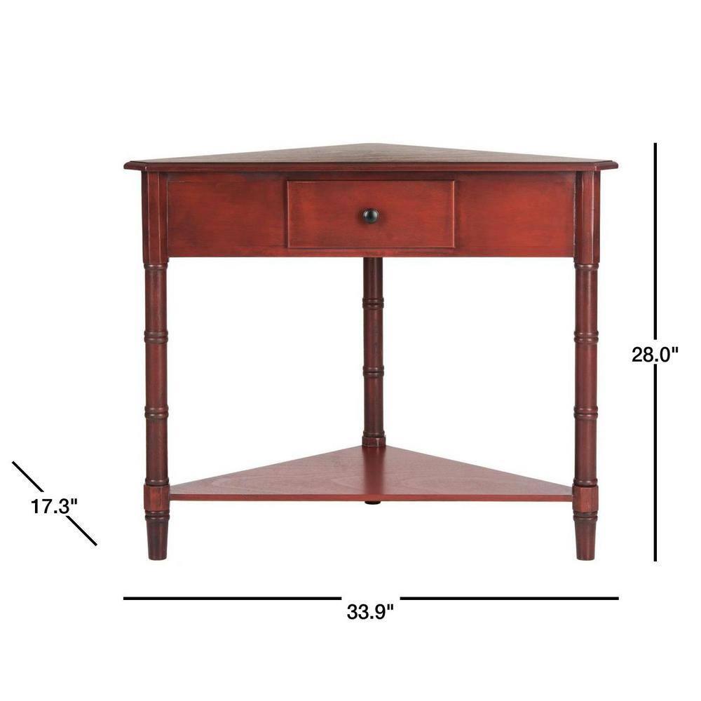 Gomez Corner Table - AMH5709E - red - Safavieh Couture