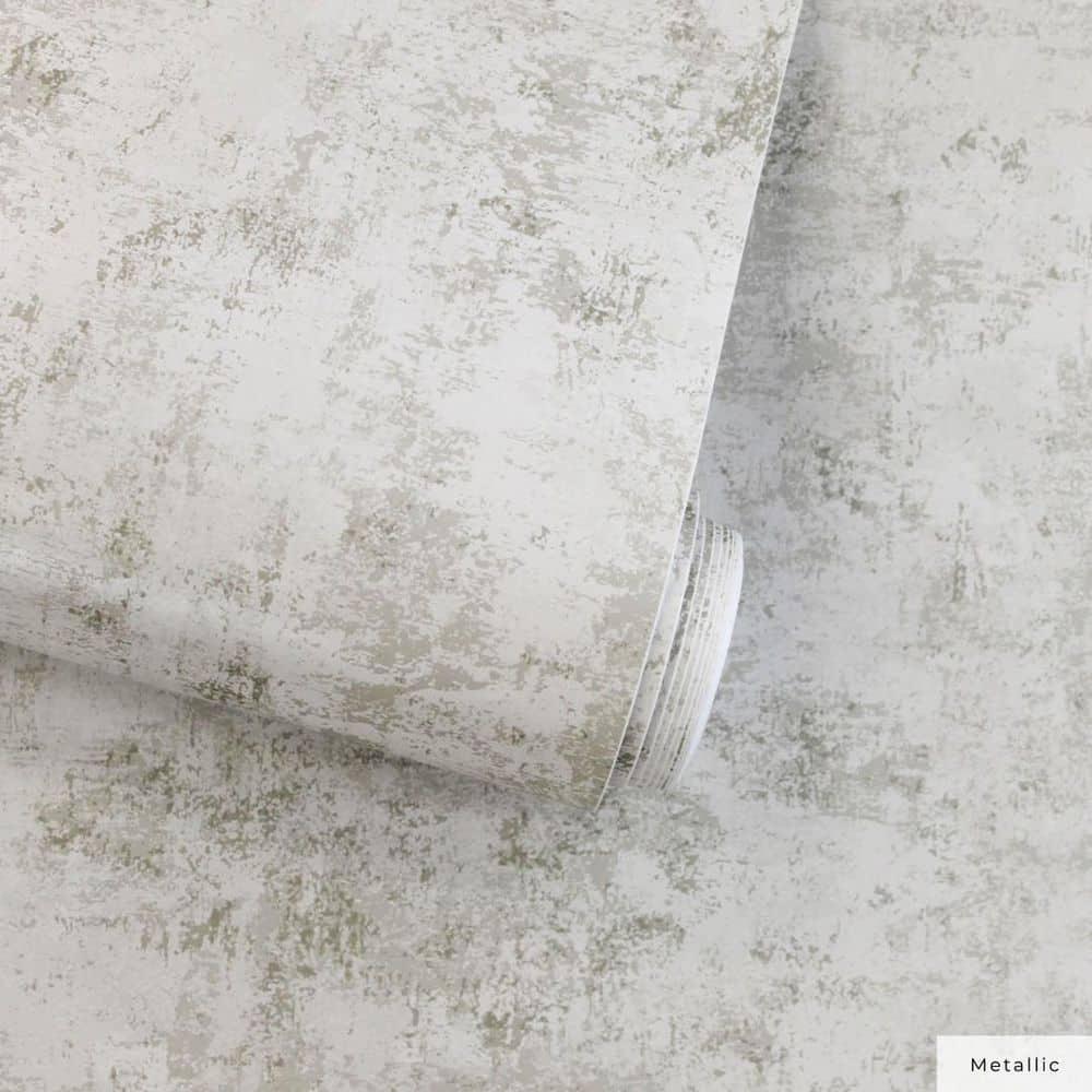 Tempaper & Co. Distressed Gold Removable Peel and Stick Wallpaper, Pearl Leaf, 28 sq ft