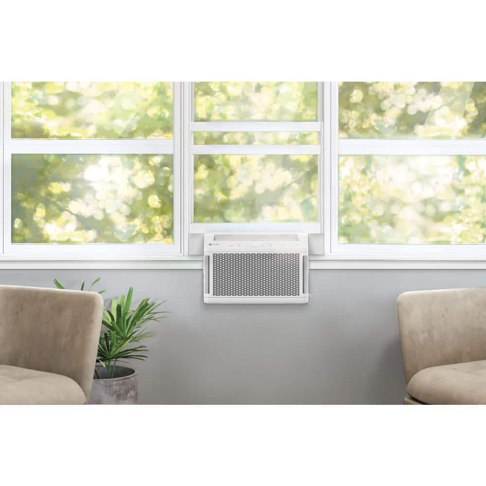 GE Profile ClearView 8300 BTU Smart Window Air Conditioner with Built-In Wi-Fi and Ultra-Quiet Operation for Medium Rooms (White)