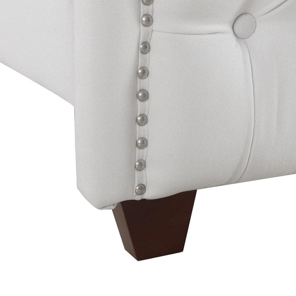 Marcella Tufted Wingback King Bed Bright White