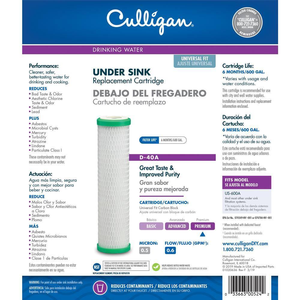 Culligan CULLIGAN-D-40 Replacement Filter