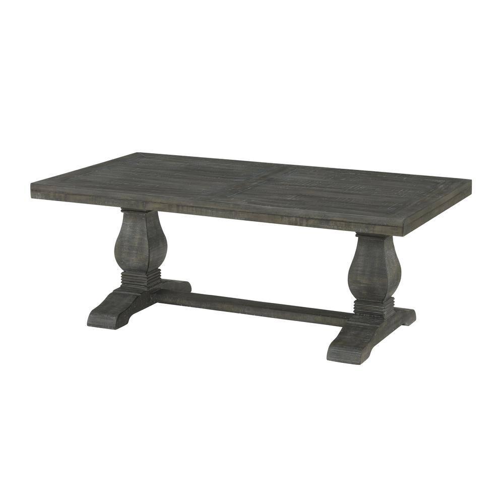 Martin Svensson Home Napa Pedestal Solid Wood Coffee Table, Grey