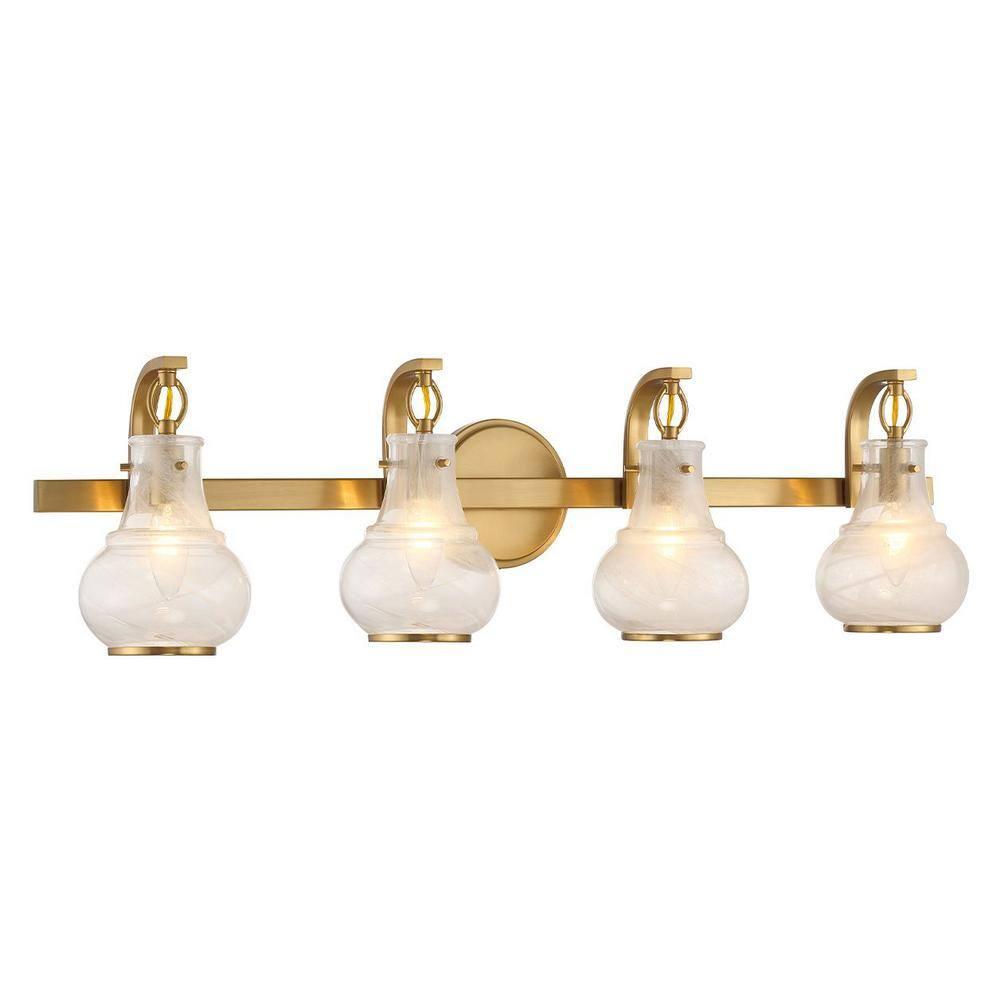 Savoy House Adams 4 - Light Vanity in  Warm Brass