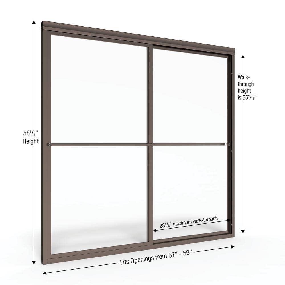 Deluxe 56"W x 58.5" H Framed Tub Door