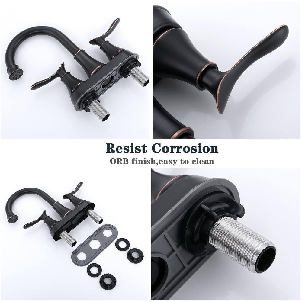 Centerset 2-handle Bathroom Faucet with Drain Assembly