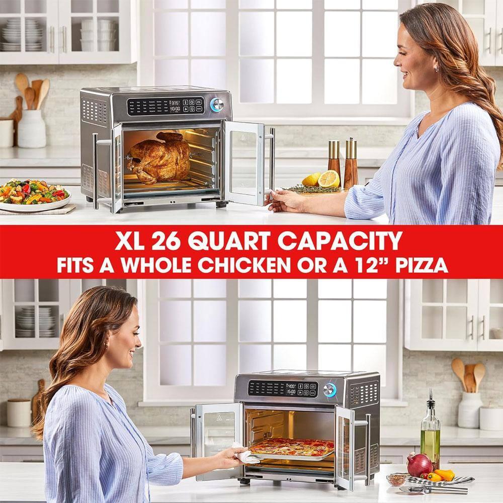 Emeril Lagasse Extra Large French Door Air Fryer Toaster Oven Combo, 25 Cooking Functions and Digital Controls, 7 Accessories Included, Stainless Steel Finish, 26QT Capacity & Reviews | Wayfair