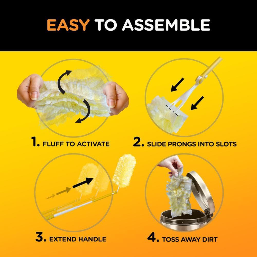 Swiffer Dusters Heavy Duty Super Extendable Handle Dusting Kit(Extension Pole, Extendable Handle,4 Duster Refill) - 4ct