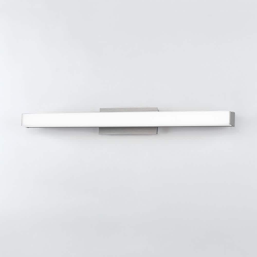 SQTRFC Brink 12in LED Bathroom Vanity or Wall Light 3-CCT 2700K-3000K-3500K Set to 3000K in Brushed Aluminum
