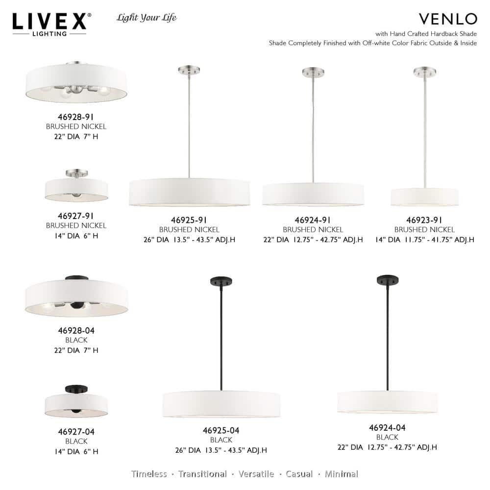 Livex Lighting Venlo 4 - Light Pendant in  Brushed Nickel