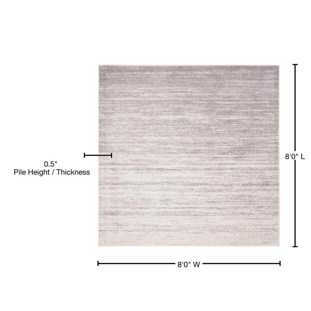 Adirondack ADR113 Machine Made Indoor Area Rug - Ivory/Silver - 8'x8' - Safavieh