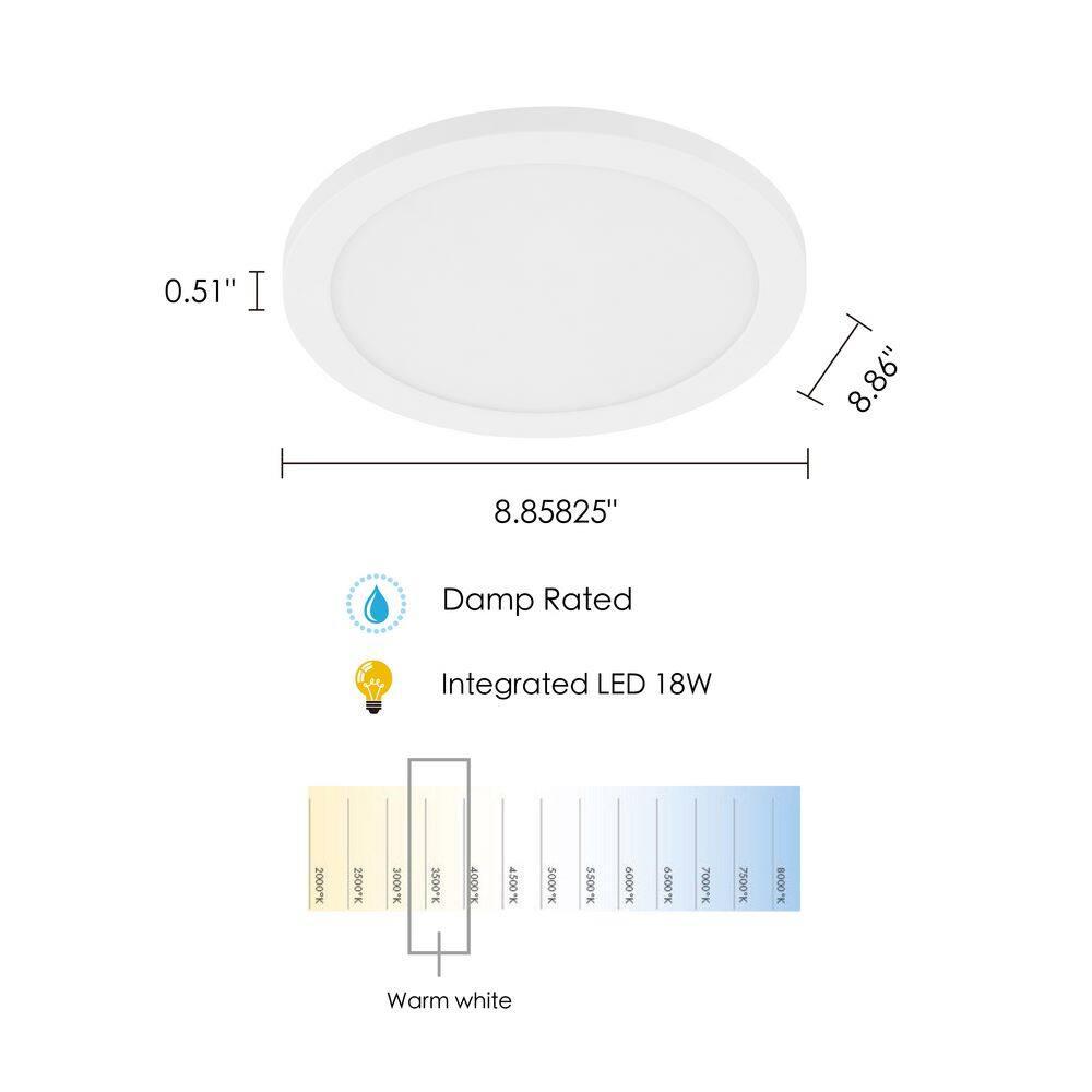 EGLO Trago 9 1 -Light 8.86-in White Flush Mount Light ENERGY STAR Certified