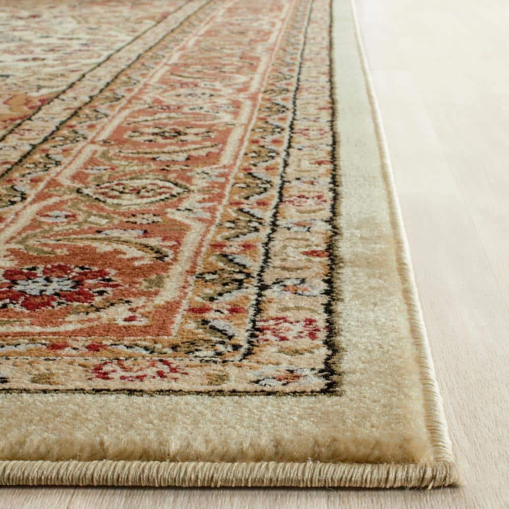 SAFAVIEH Lyndhurst Miranda Traditional Bordered Area Rug, Ivory/Rust, 7'9" x 9'9"