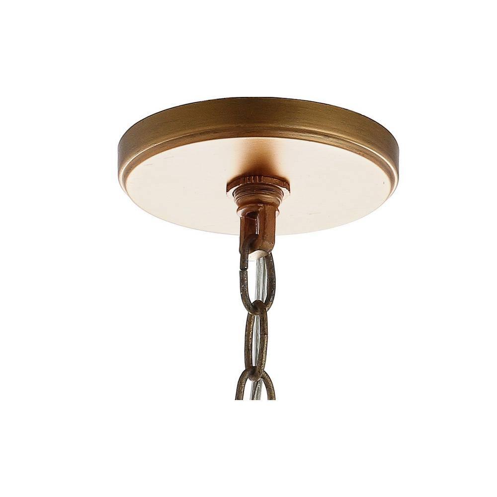Thatcher 17" Metal LED Pendant Light, Gold/White