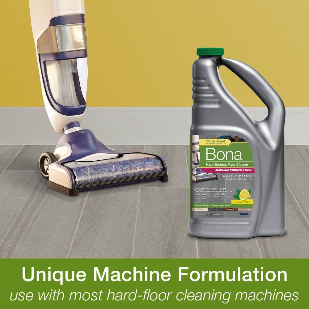 Bona® Hard-Surface Floor Cleaner - Hard-Floor Cleaning Machine Formulation, Lemon Mint, 64 fl oz