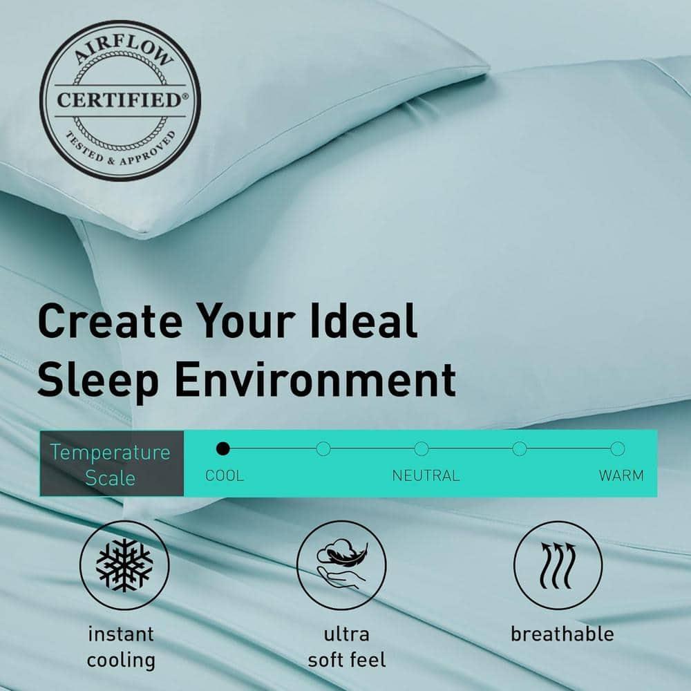 Misty Blue Ultra-Soft Cooling Queen Sheet Set