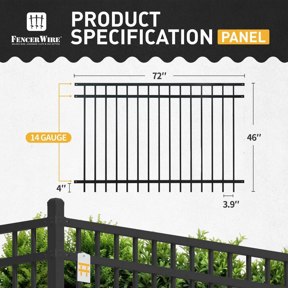 Fencer Wire Fencer Wire 4/ 5/ 6FT H X 6FT W Heavy Duty Flat Top Fence Barrier Panel, Anti-Rust Metal Fencing Panel