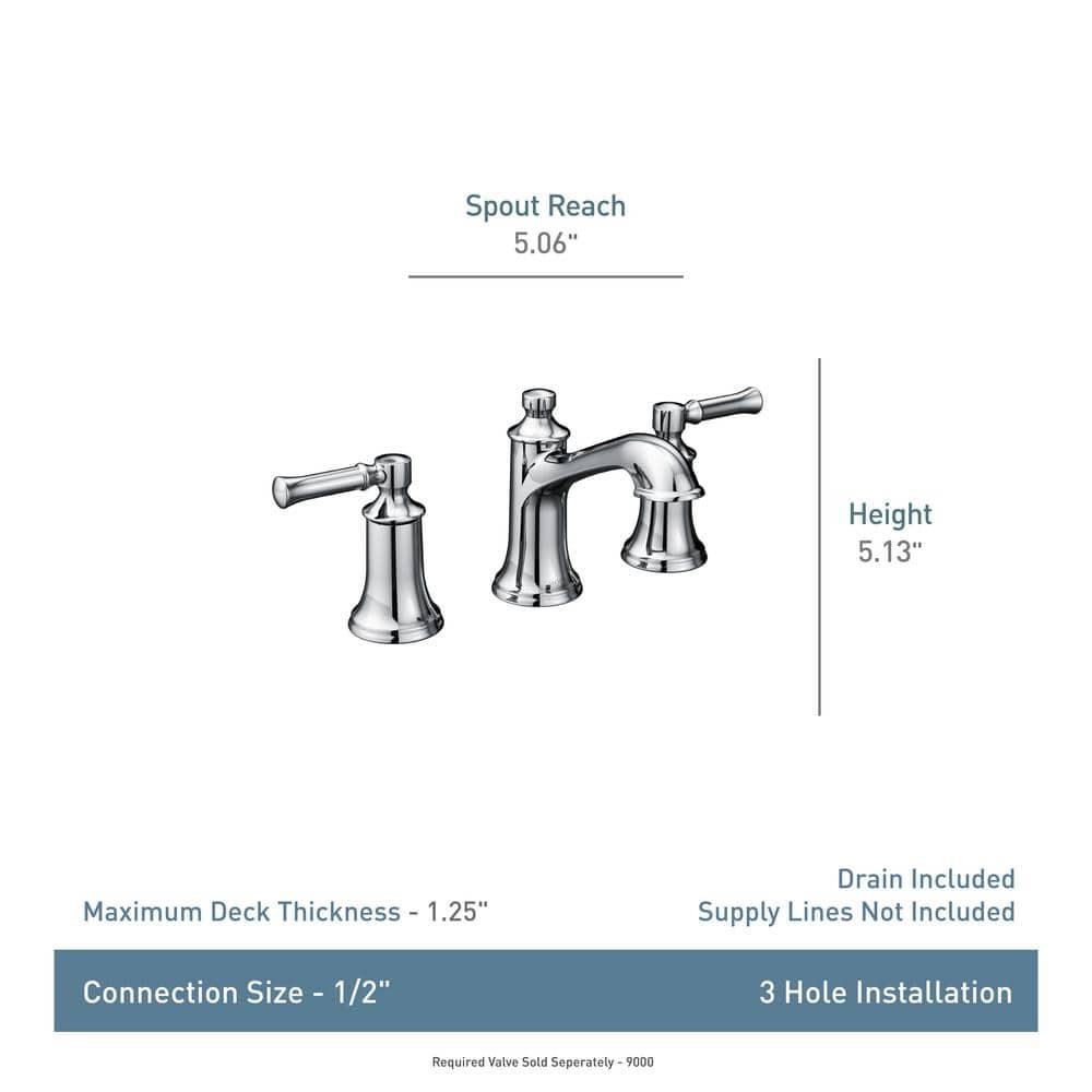 Moen Dartmoor Two-Handle Widespread Bathroom Faucet Trim Kit, Valve Required