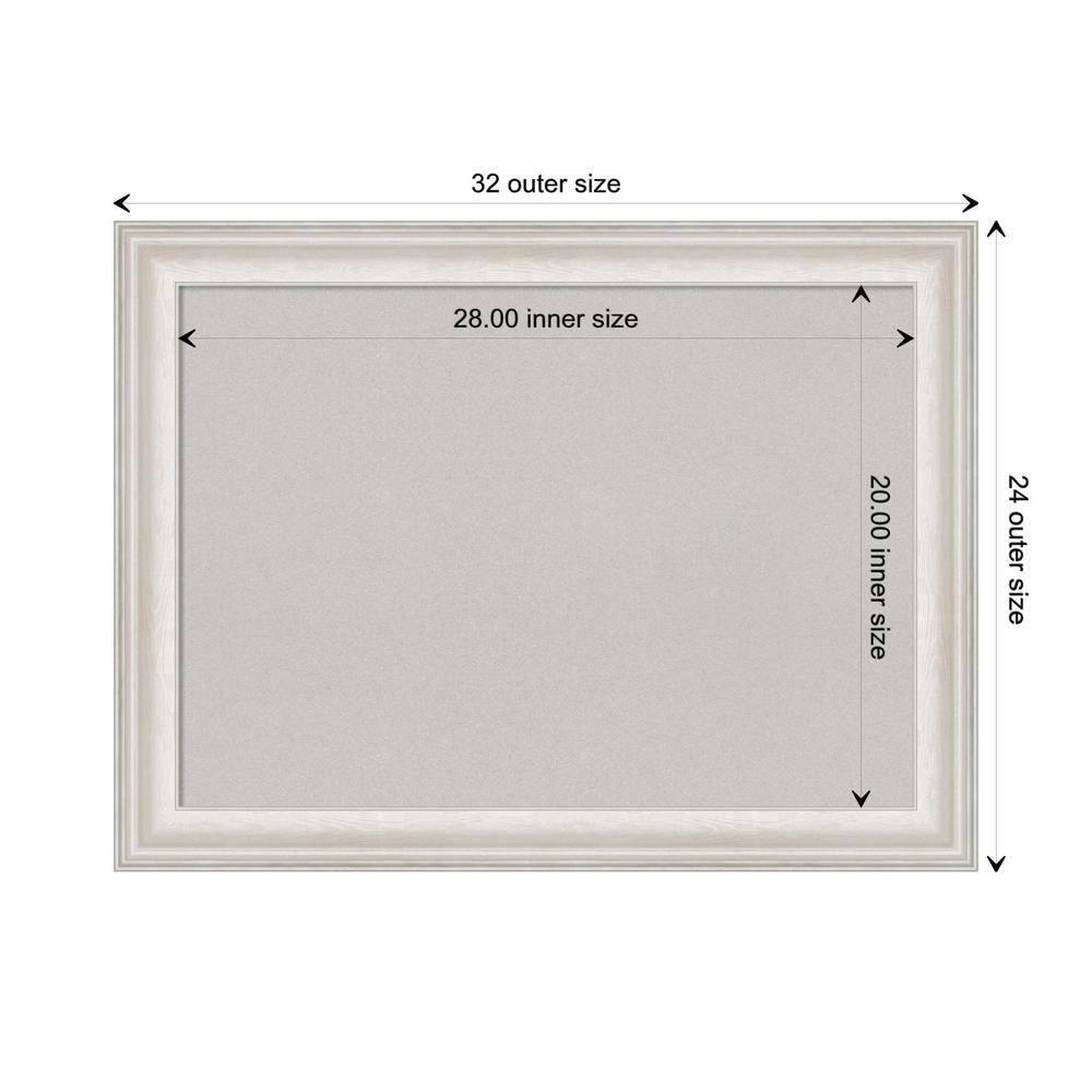 Amanti Art Grey Cork Board Framed Trio White Wash Silver Bulletin Board 32 in. x 24 in.