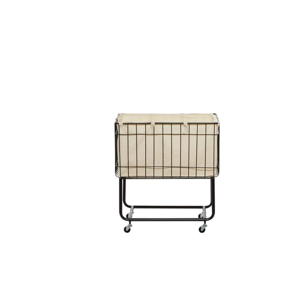 Joss & Main Metal Deep Set Wire Basket Storage Cart with Wheels and Fabric Lining & Reviews | Joss & Main