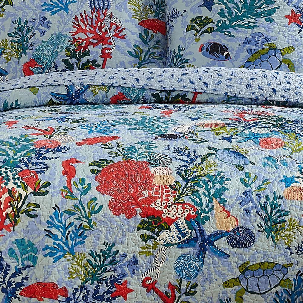 Vera Bradley Shore Thing 100% Cotton Reversible Coastal Quilt