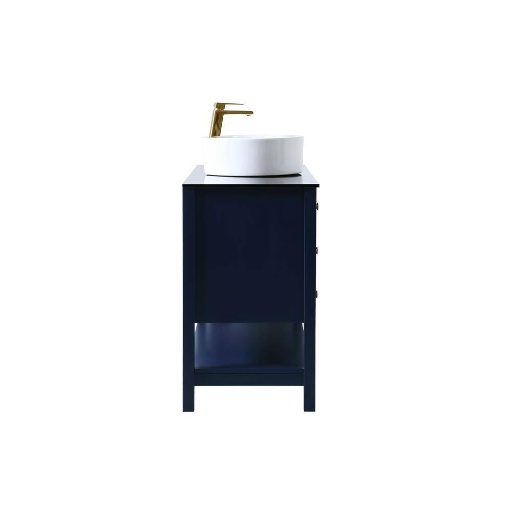Elegant Decor Ralph 48" MDF Wood and Steel Vessel Sink Bathroom Vanity in Blue