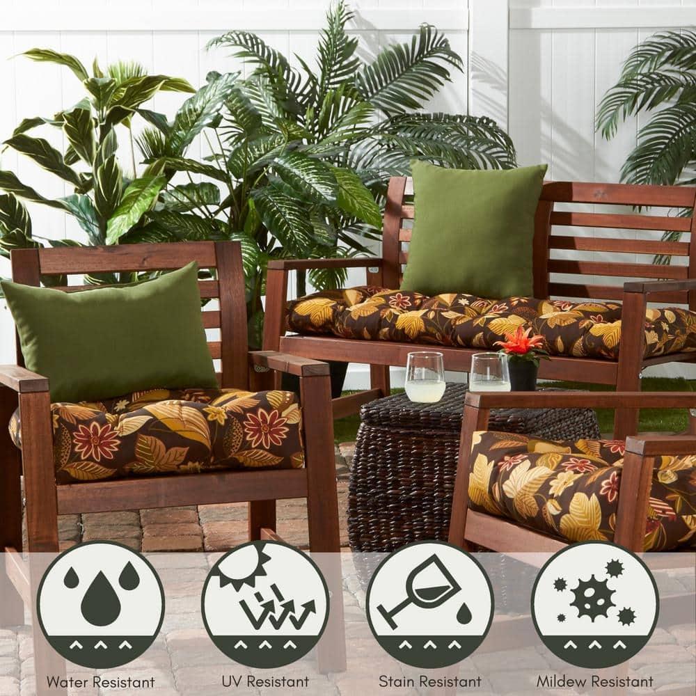 Timberland Floral 20 in. Square Outdoor Tufted Seat Cushion (set of 2) by Greendale Home Fashions