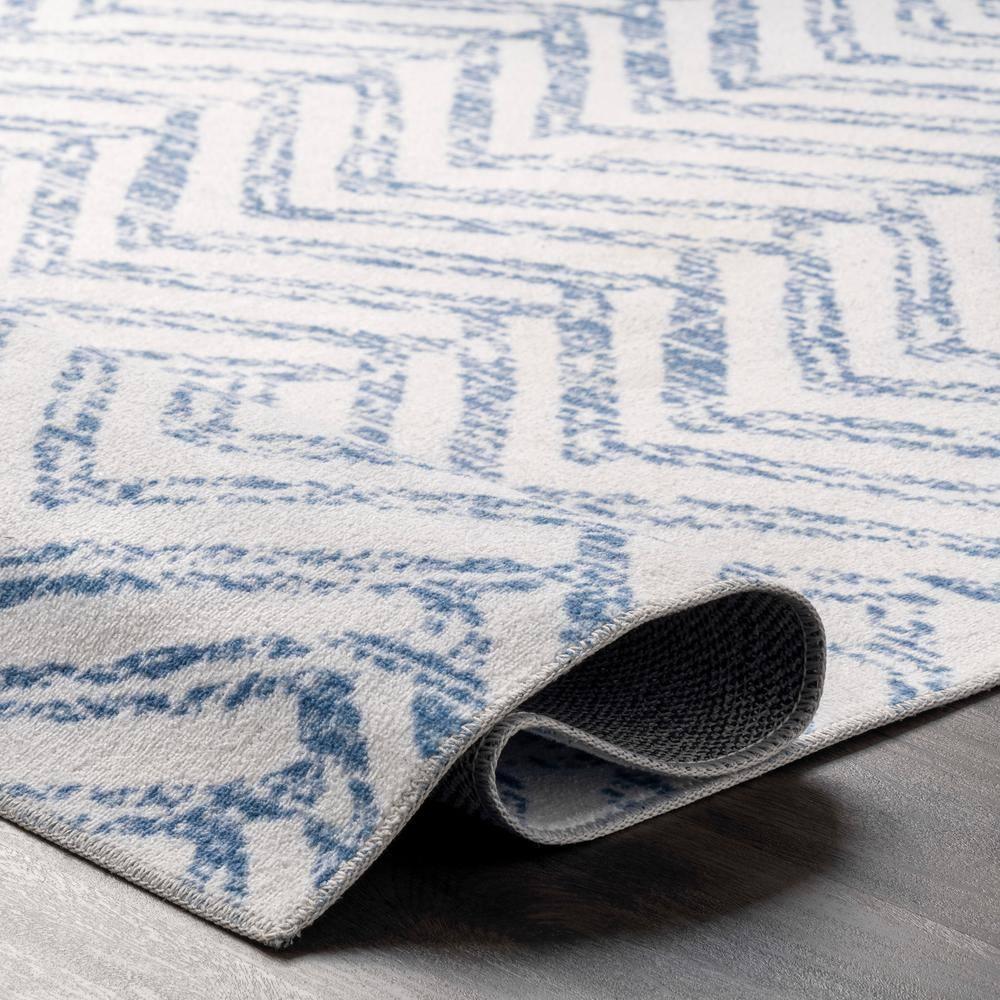 nuLOOM Rosanne Machine Washable Geometric Area Rug, 2' 6" x 8', Blue