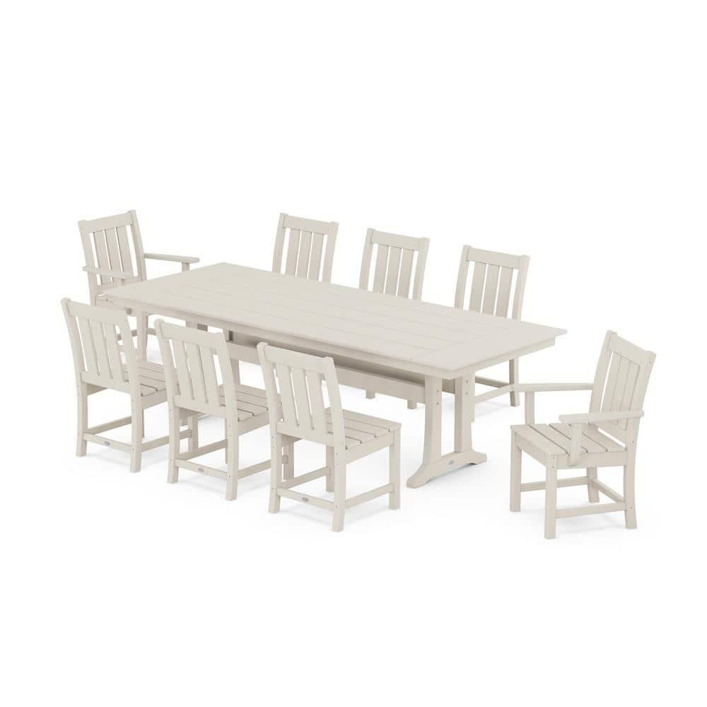 Oxford 9-Piece Farmhouse Dining Set with Trestle Legs