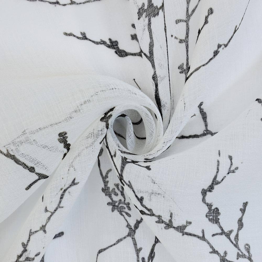 Habitat Liberty Whimsical Branch Motif Light Filtering Grommet Curtain Panel for Livingroom 52" x 108" White