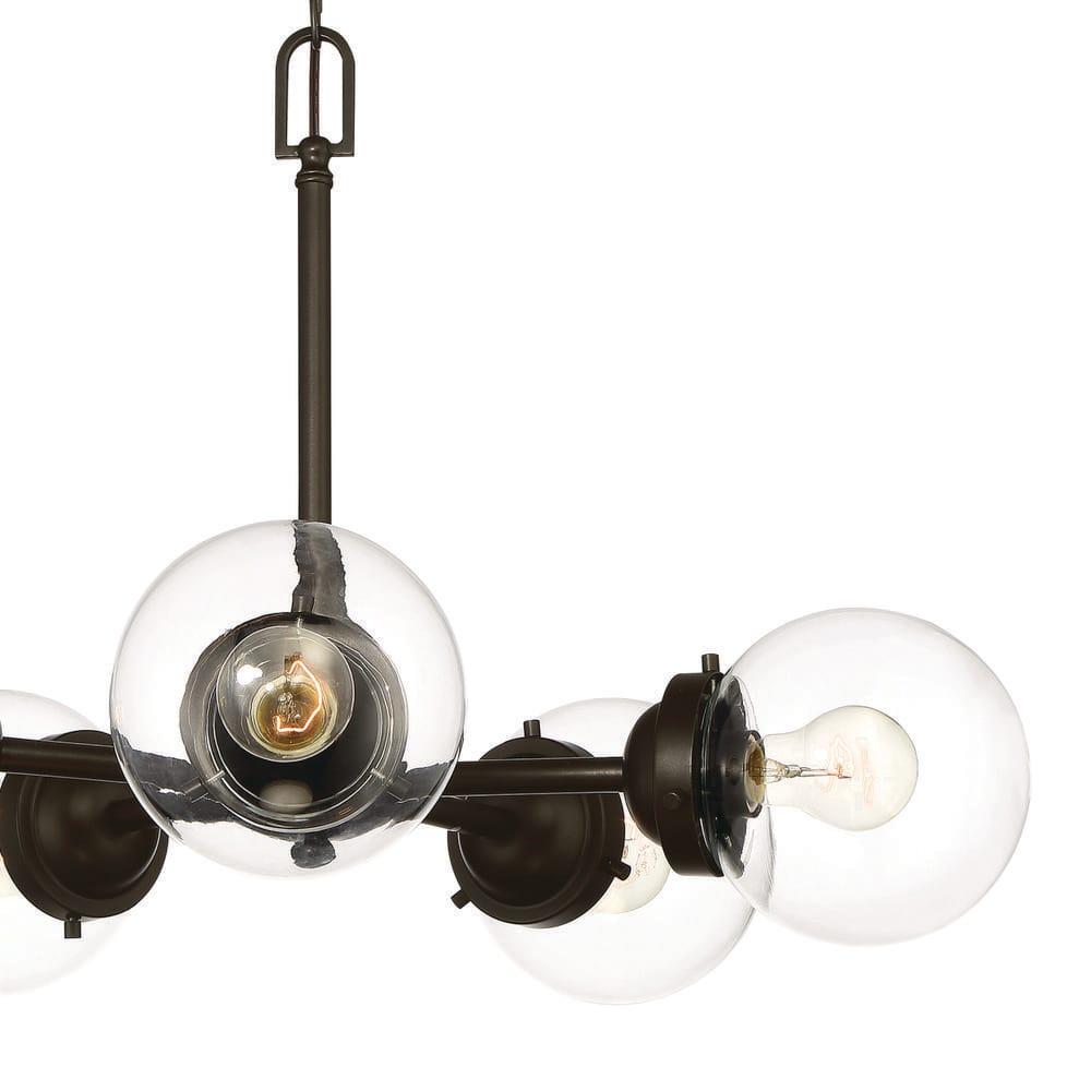 95985-ORB Knoll - Five Light Chandelier, Oil Rubbed Finish with Clear Glass