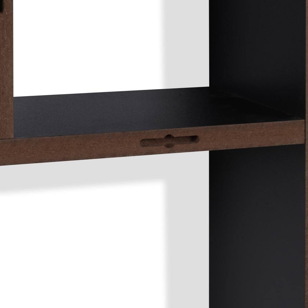 Danya B. 40" x 24" Cantilever Wall Shelf Black: Modern Laminated MDF, 4-Tier Storage, Includes Mounting Hardware