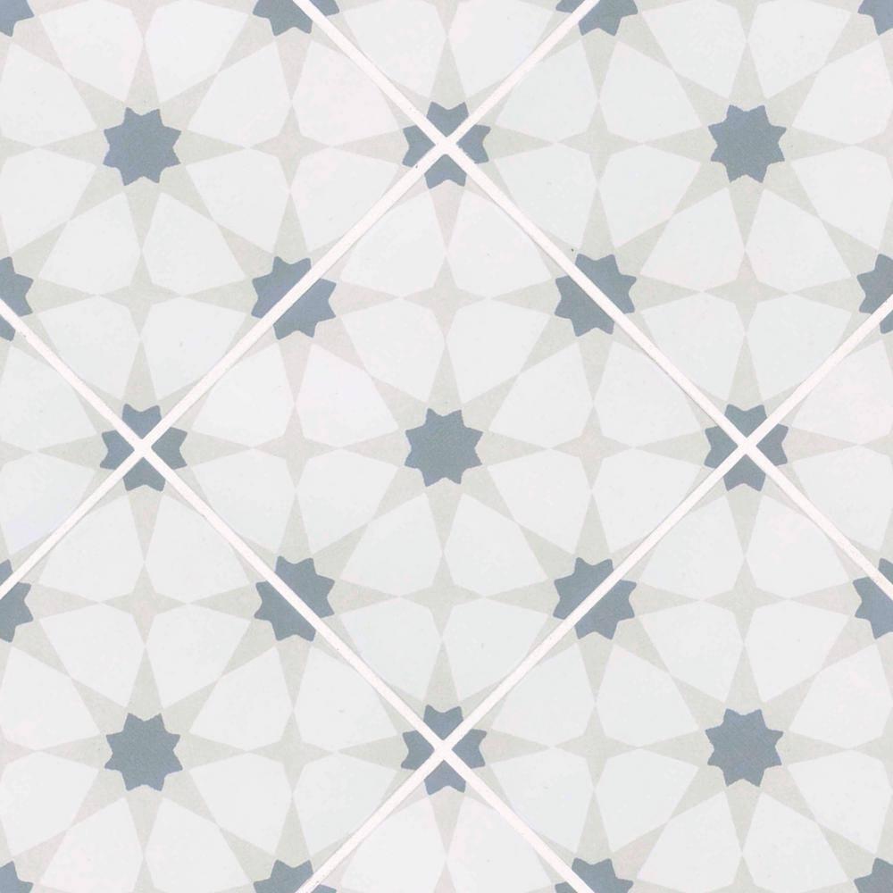 Amara 8" x 8" Encaustic Look Matte Porcelain Floor & Wall Tile