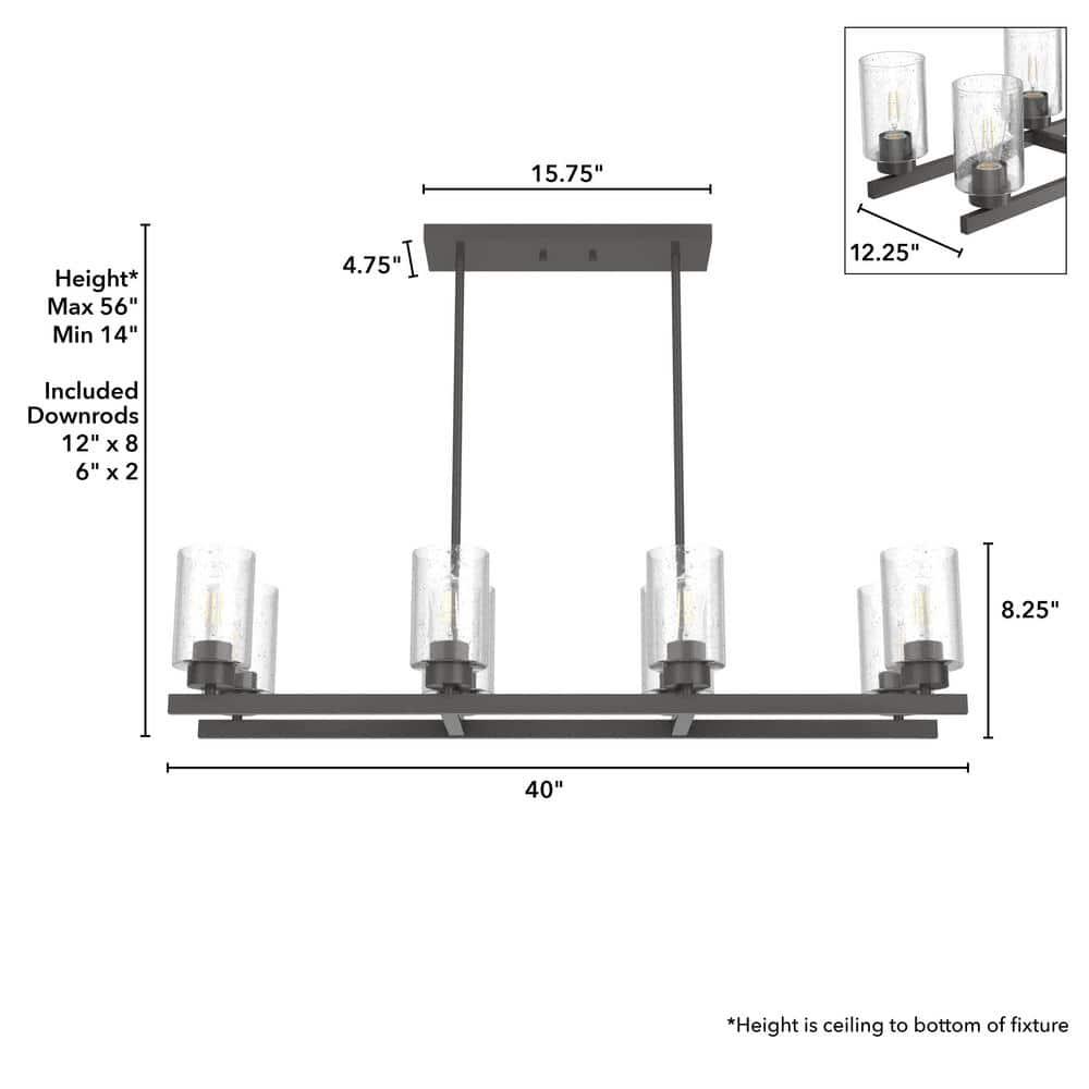 Hartland 8 - Light Kitchen Island Linear Pendant