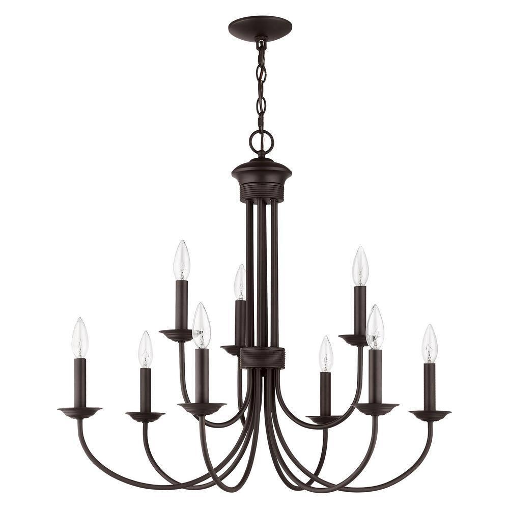 Livex Lighting Estate 9 - Light Chandelier in  Bronze