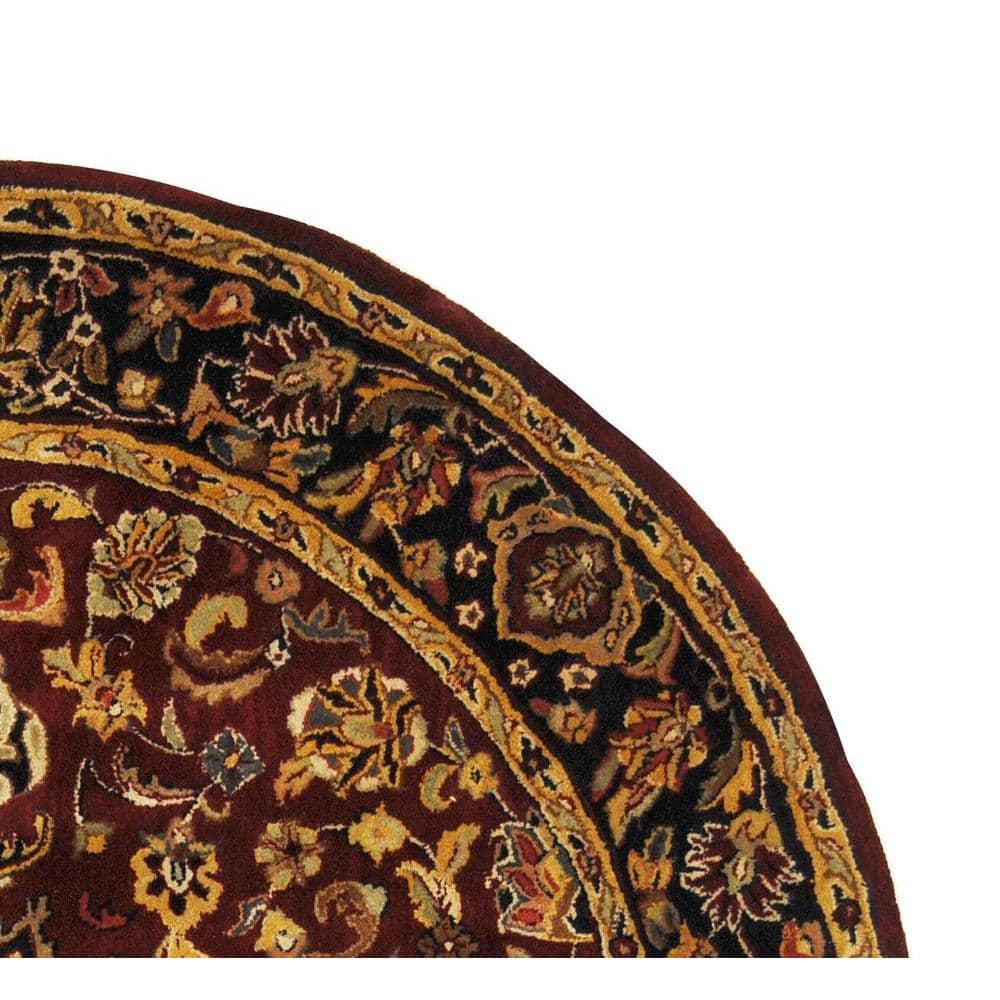 Classic CL362 Hand Tufted Area Rug - Burgundy/Navy - 6' Round - Safavieh.