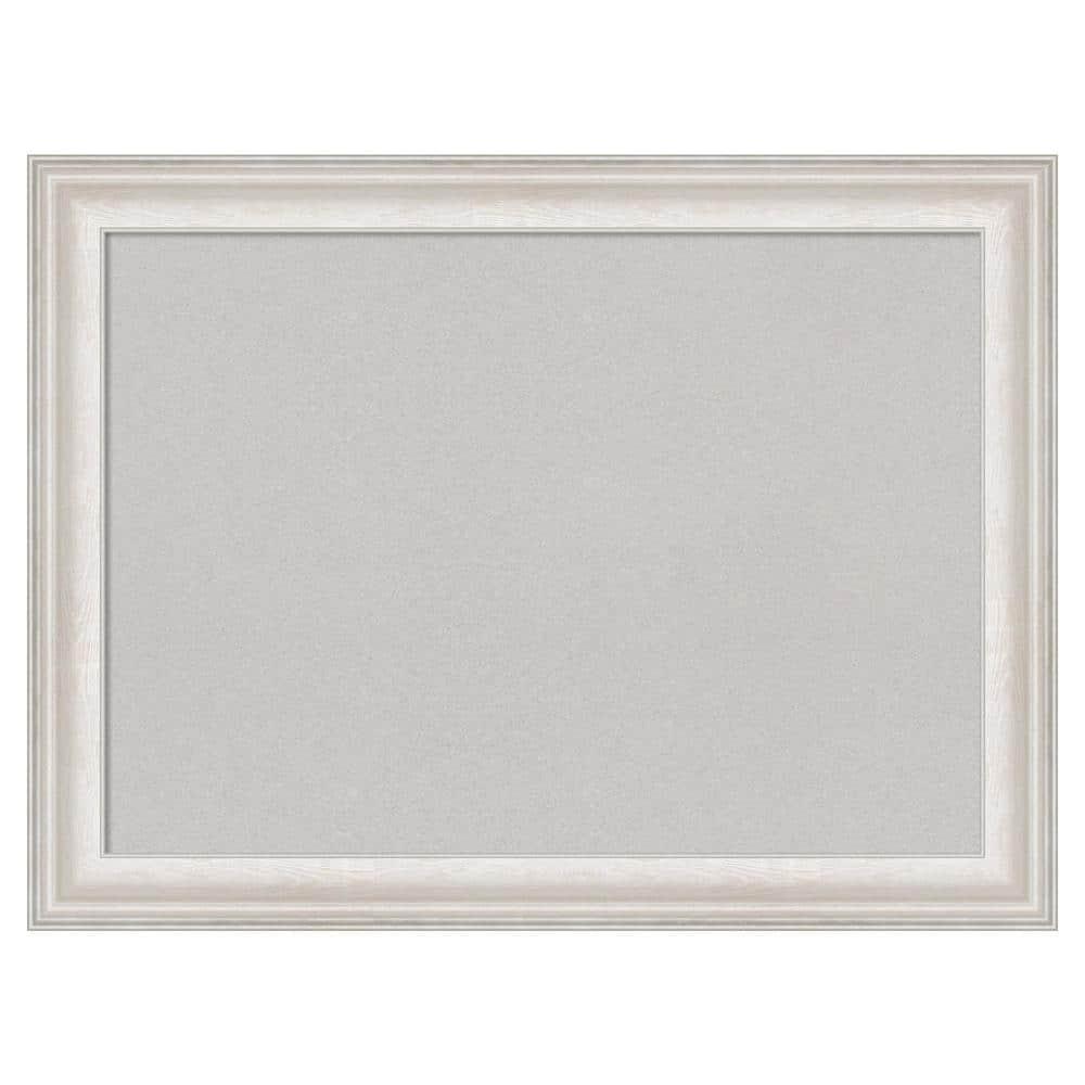 Amanti Art Grey Cork Board Framed Trio White Wash Silver Bulletin Board 32 in. x 24 in.