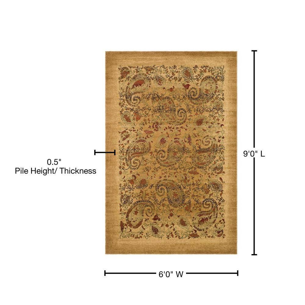 Lyndhurst LNH224 Power Loomed Area Rug - Beige/Multi - 6'x9' - Safavieh