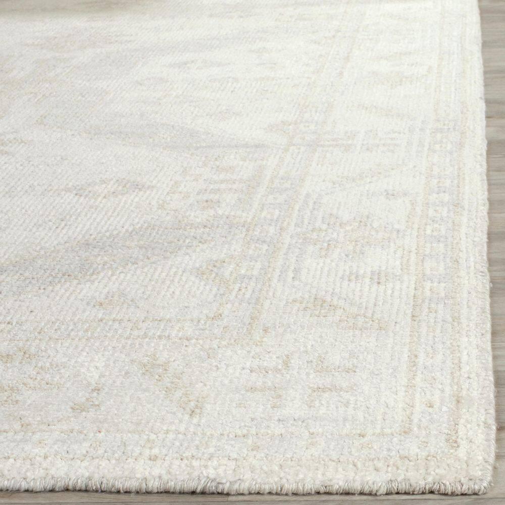 Hand-Knotted Elegance Beige Wool & Silk 4' x 6' Area Rug