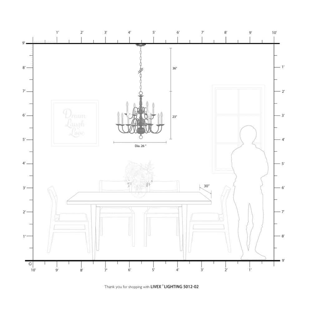 Livex Lighting Williamsburgh 12 - Light Chandelier in  Polished Brass