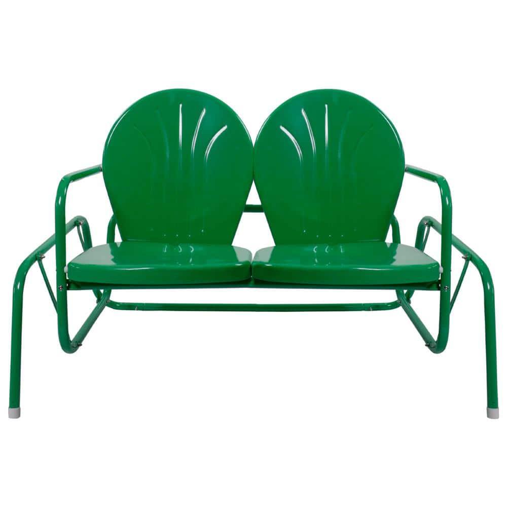 Northlight Seasonal 48.25" Outdoor Retro Metal Tulip Double Glider Patio Chair