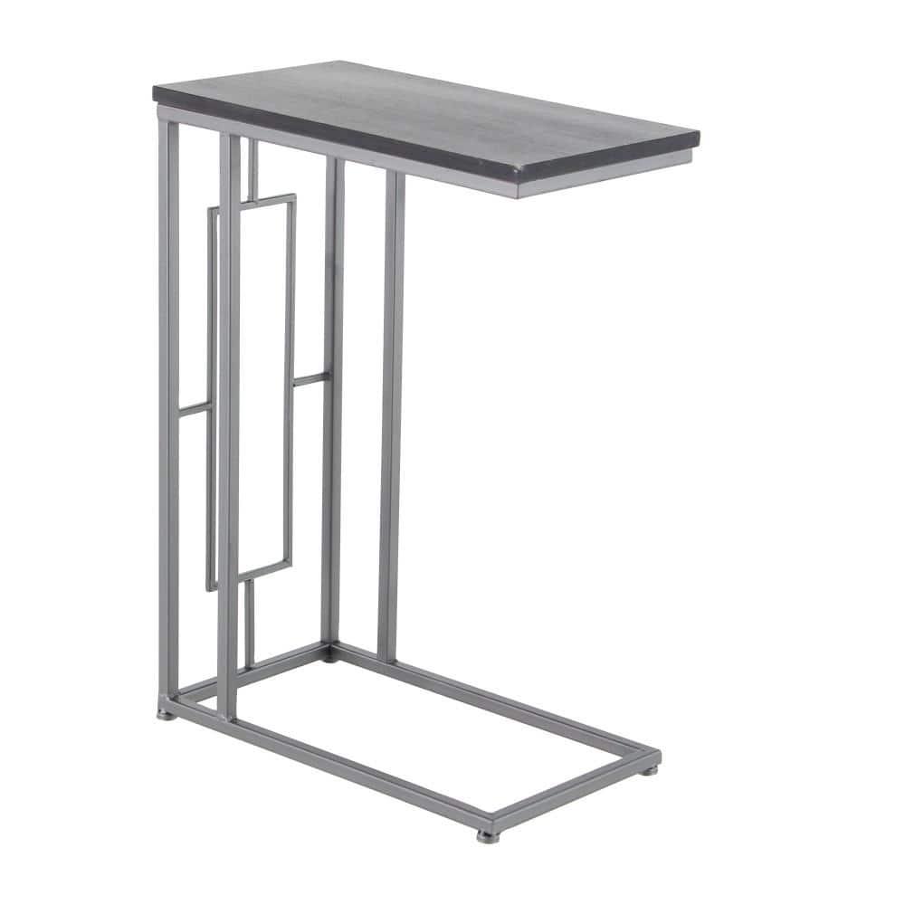 Contemporary Iron and Wood Accent Table Dark Gray - Olivia & May