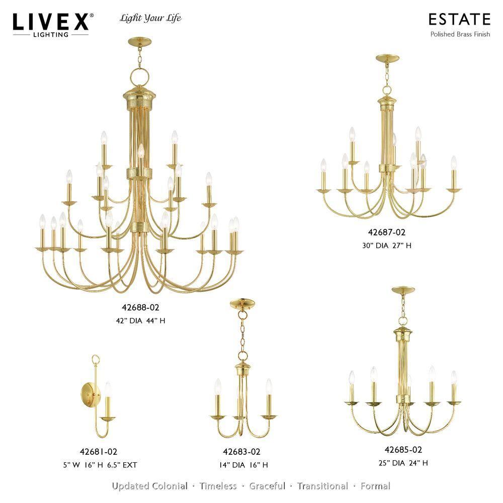 Livex Lighting Estate 1 - Light Wall Light in  Polished Brass